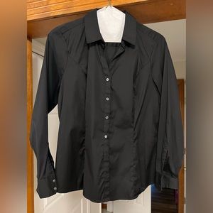 Express Ultimate Essential Black Button Down Top Original Fit